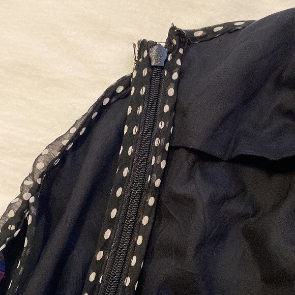 Urban Outfitters Rosalia Chiffon Dress, Polka Dot, Black &‎ White, Size Medium - Picture 15 of 16